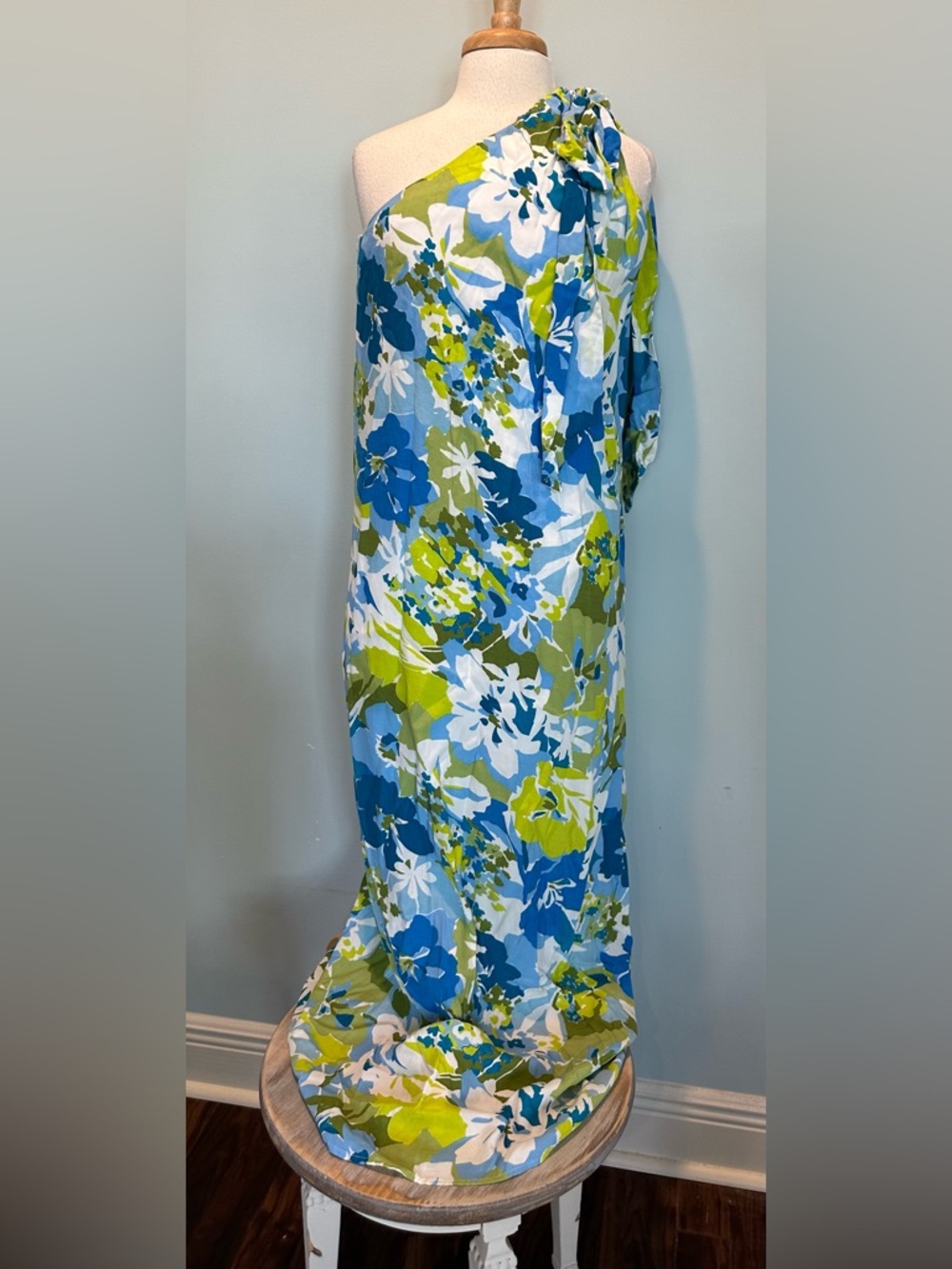 Buru x Kelly Golightly Caryatid Floral Tropical one shoulder maxi dress size M - Picture 4 of 16